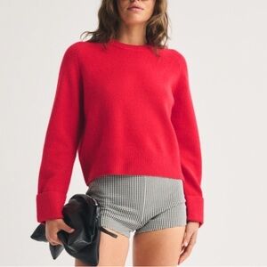 Abercrombie & Fitch Red Crewneck Sweater Size XS
